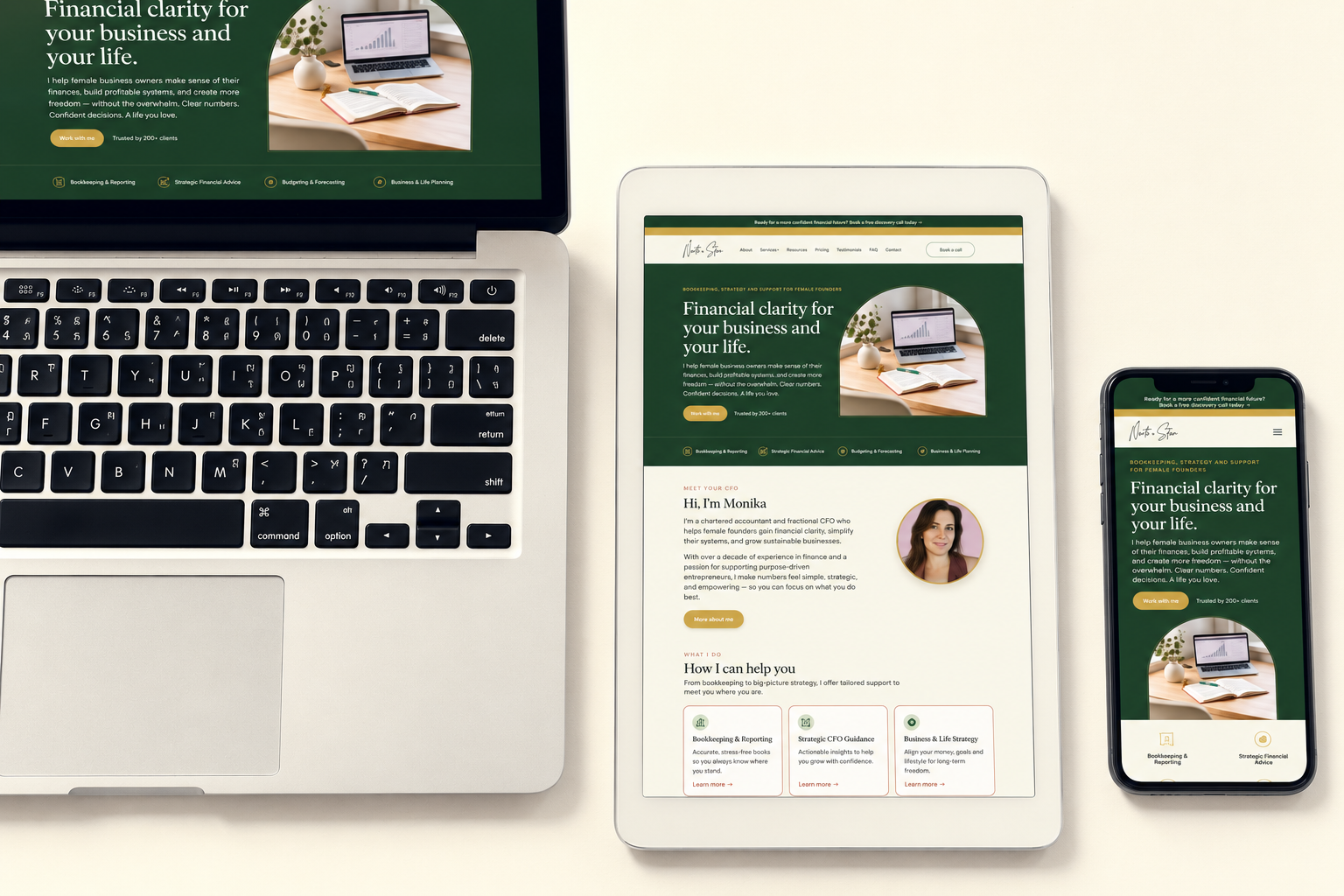 North Star Financial Solutions website mockup shown on a laptop and phone