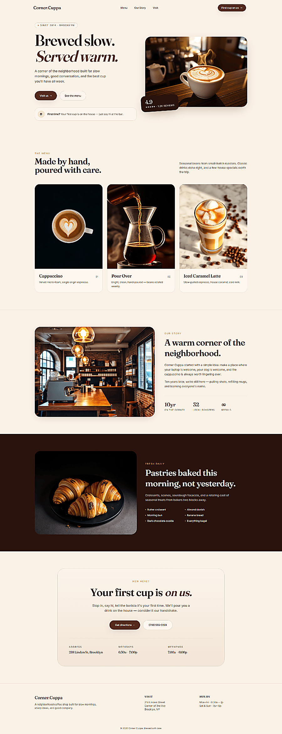 Coffee Shop website design preview