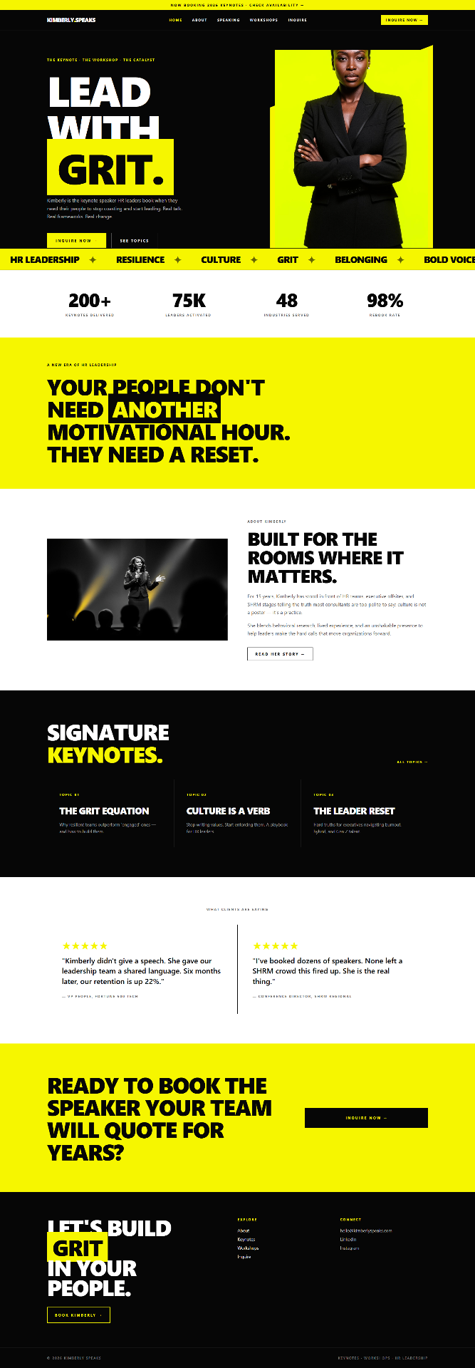 Keynote Speaker website design preview