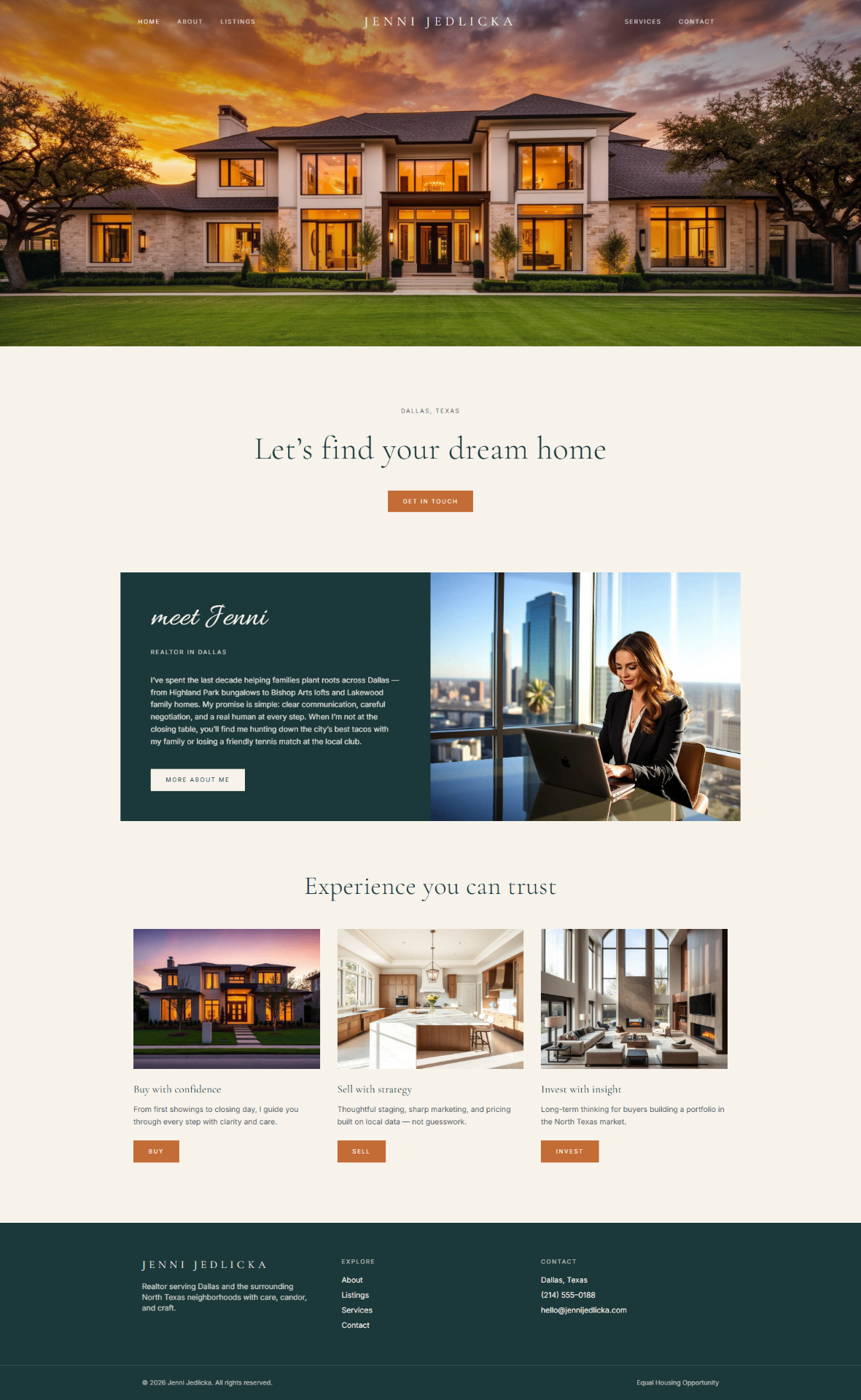 Luxury Listings website design preview
