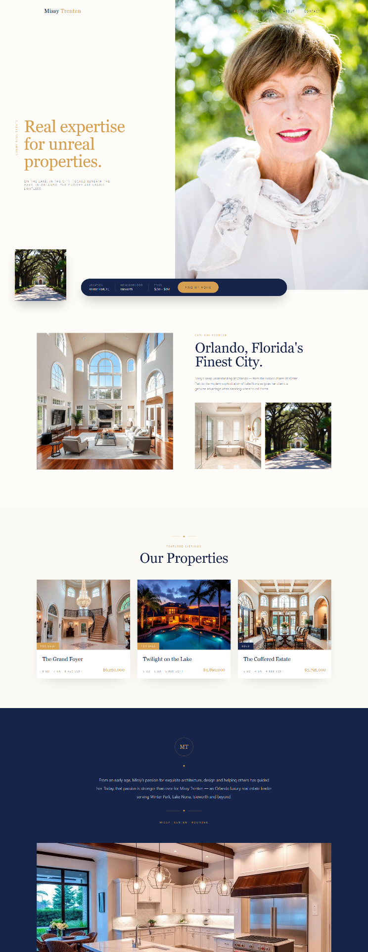 Vacation Rentals website design preview